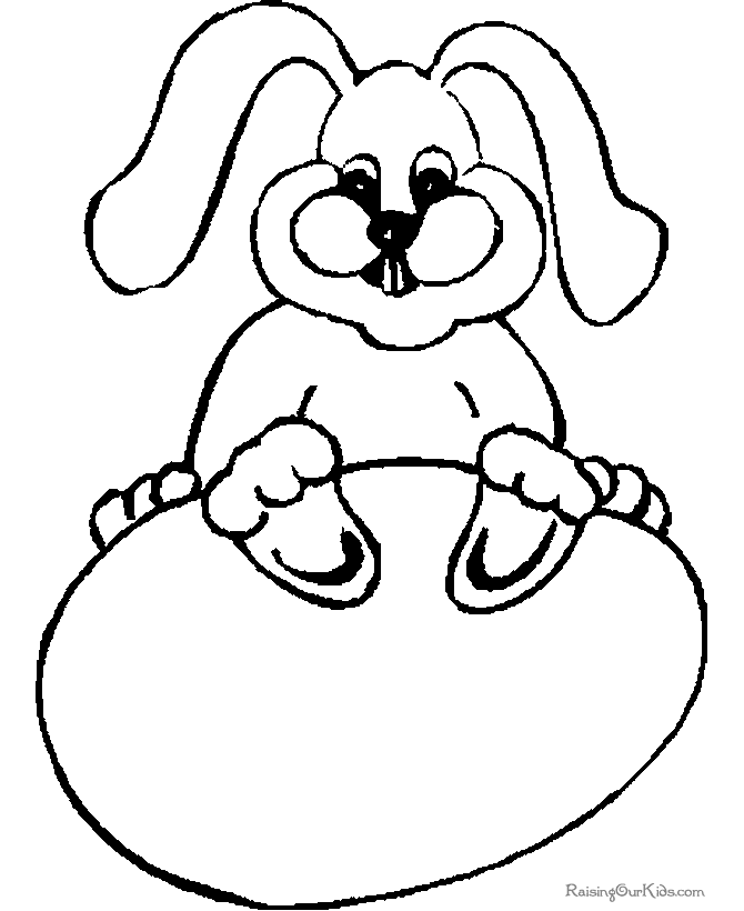 Preschool Easter egg and bunny coloring page