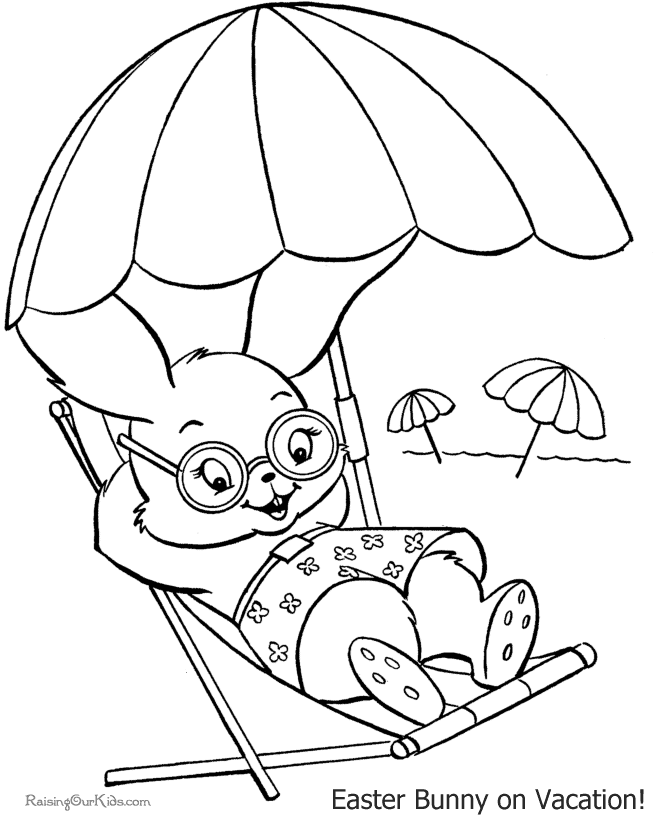Free Easter bunny coloring picture