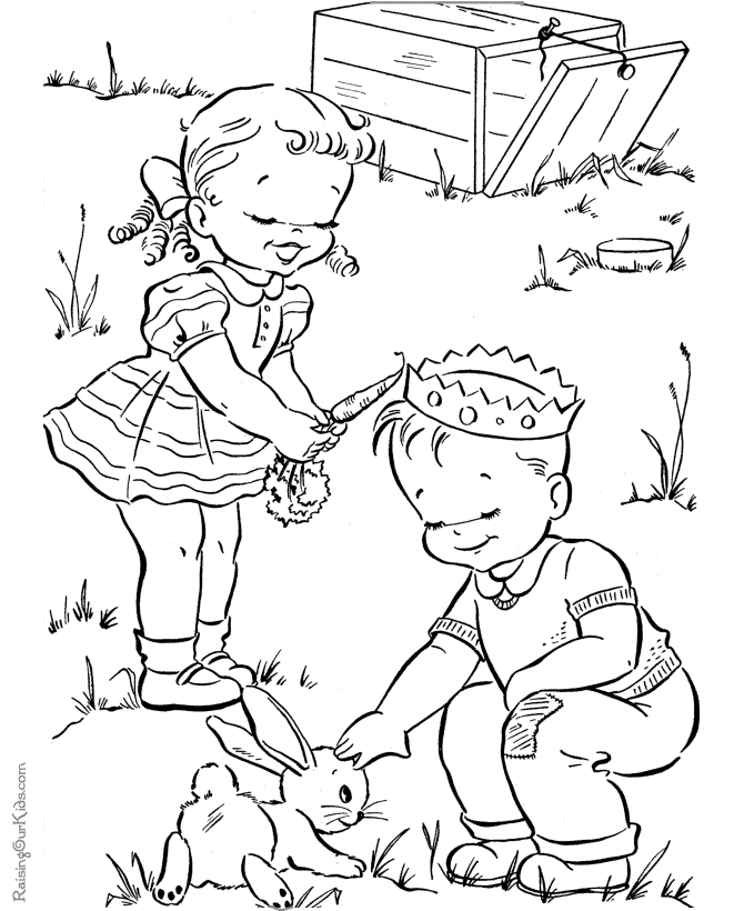 Child coloring picture for Easter