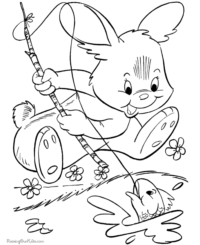 Easter bunny picture to print and color