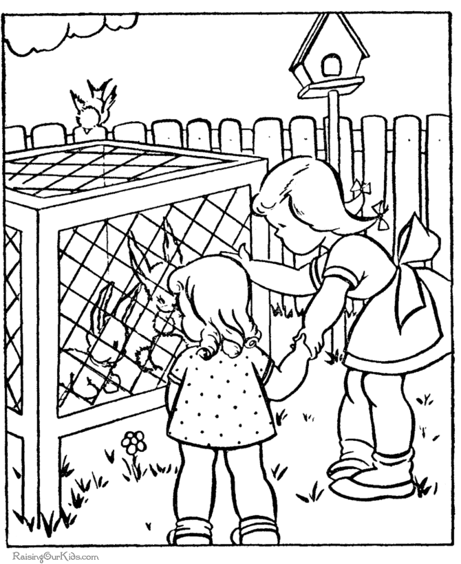Printable Easter coloring sheet for kid