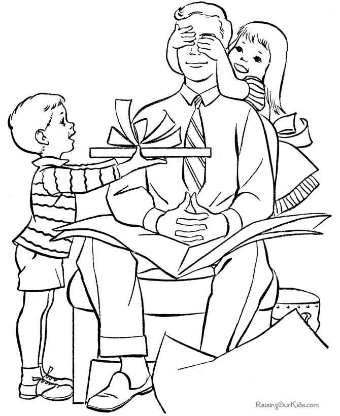 Fathers Day coloring book page