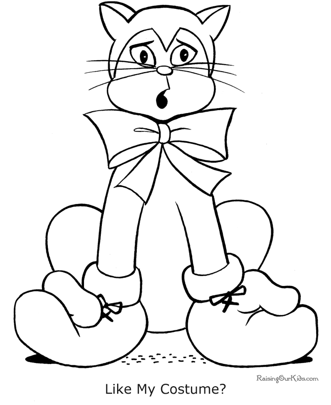 Halloween cat coloring page