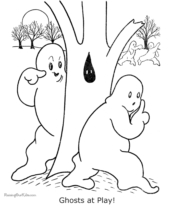 Hallowen ghost coloring pages!