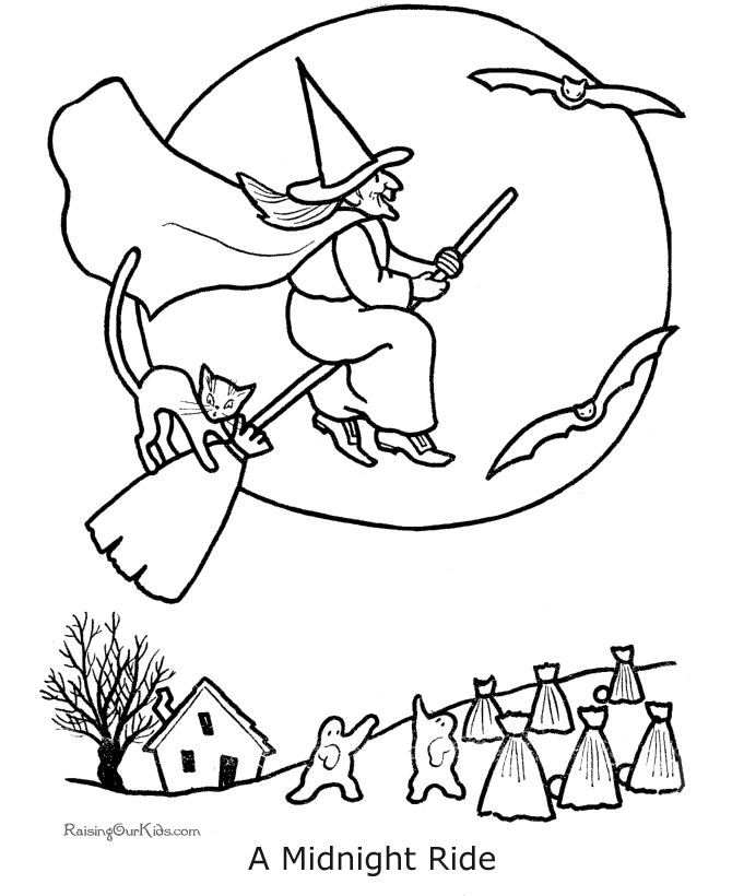 free halloween witch coloring pages