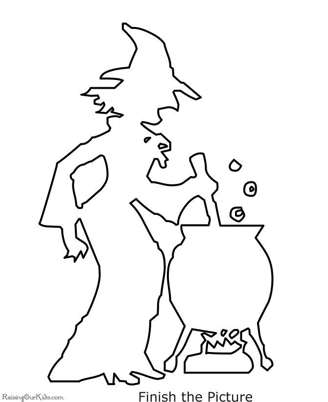 halloween witch ghost coloring page