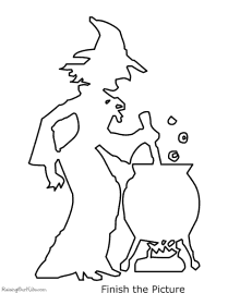 Scary witch coloring pages