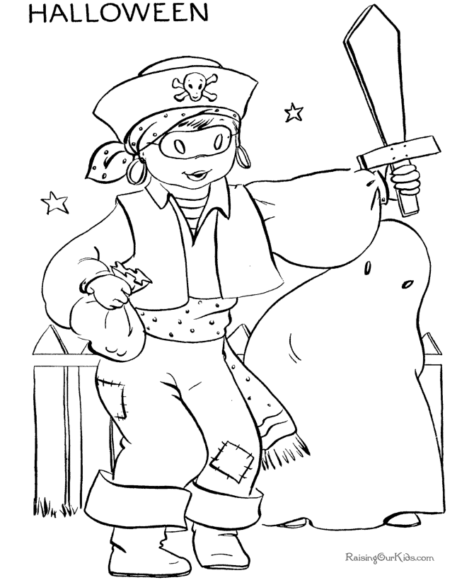 Halloween free printable coloring picture