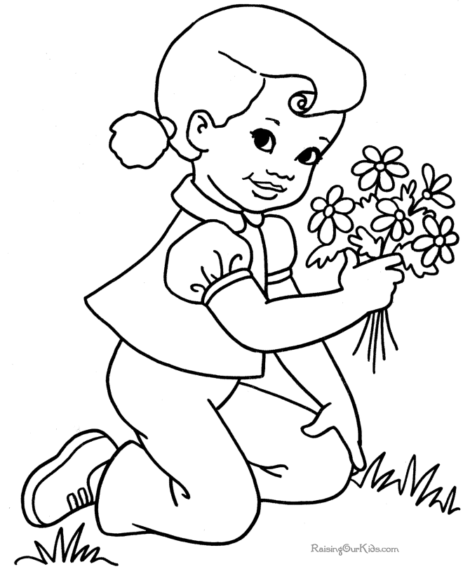 Free Spring page to print and color