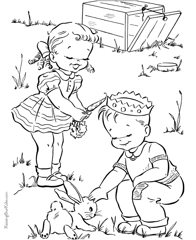 Fun Spring coloring picture for kid