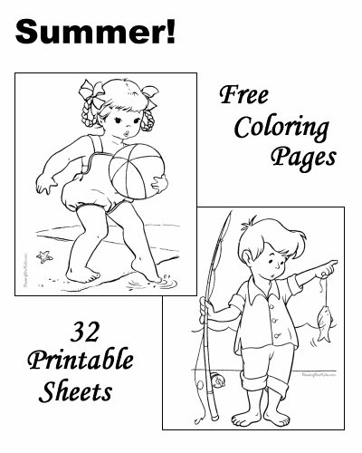 Summer coloring pages!
