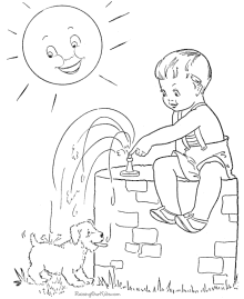 Summer coloring sheets for kid
