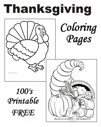 Kids Thanksgiving coloring pages!