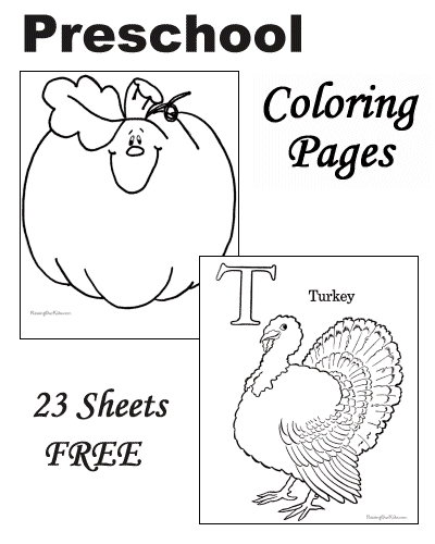 Preschool Thanksgiving coloring pages!