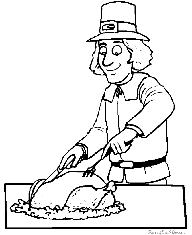 Download Thanksgiving Dinner Coloring Page - 001