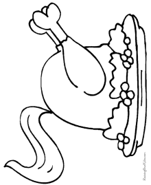 Free Thanksgiving dinner coloring page