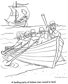 Pilgrim story first Thanksgiving coloring pages