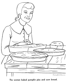 Printable story first Thanksgiving coloring pages