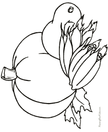 Child Thanksgiving coloring pages of food