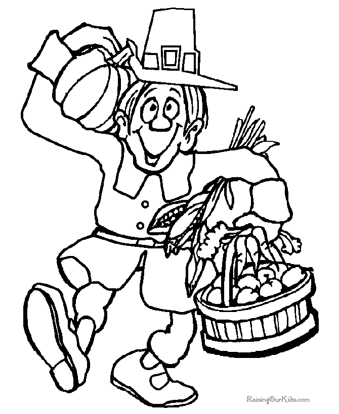 Printable Happy Thanksgiving coloring page
