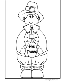 Kid Thanksgiving coloring pages to print