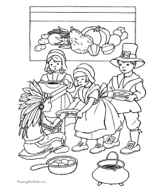 Kids Thanksgiving coloring