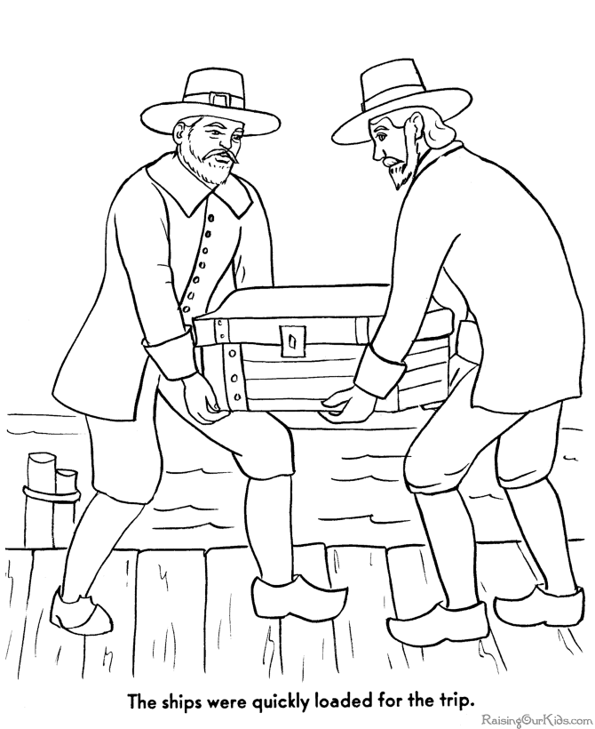 Pilgrims to Americas coloring pages