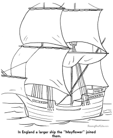 Pilgrims Mayflower coloring pages