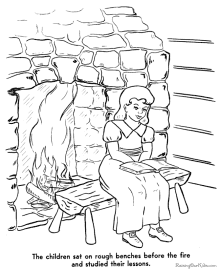 Pilgrim Thanksgiving coloring pages