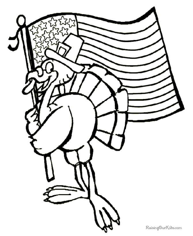 Download Patriotic Turkey Thanksgiving Coloring Pages 017