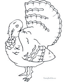 Kid coloring pages of turkey