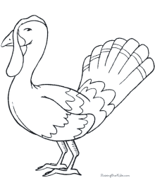 Kid Thanksgiving turkey coloring pages