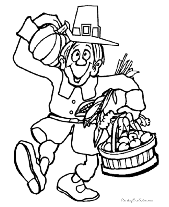 Happy Thanksgiving coloring book picture