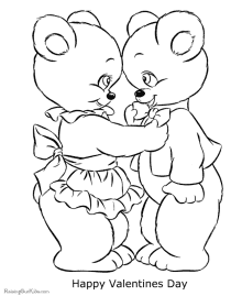 Free Valentine bear coloring pages