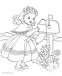 Valentine Day card coloring page