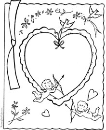 Child Valentine Day card coloring pages