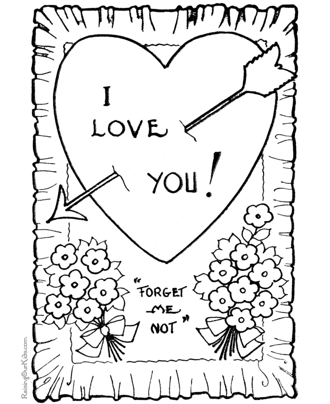 Valentine coloring page for child