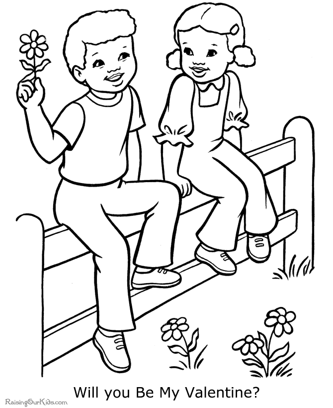 Valentine flower coloring pages for kid
