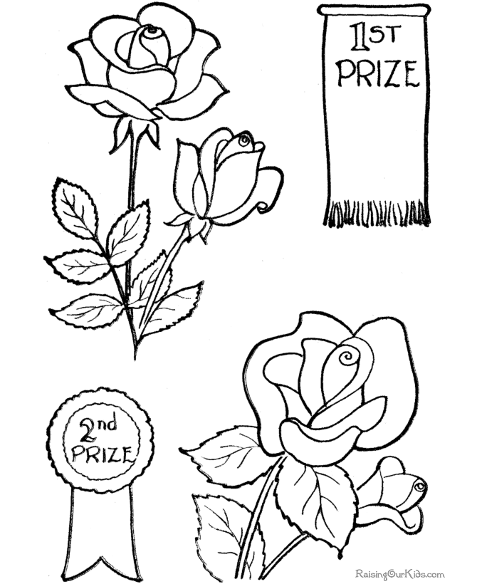 Free printable flower page for Valentine