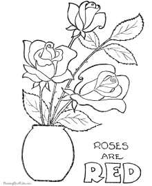 Flower coloring book pages