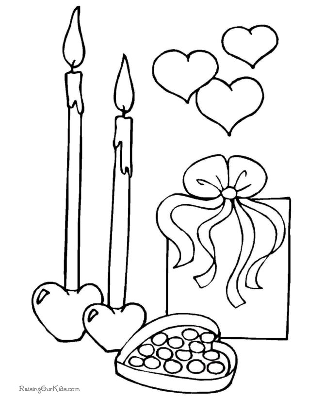 Valentine Day gifts coloring pages