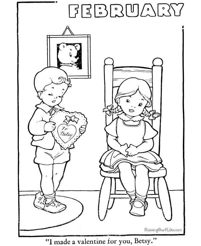Saint Valentine Day coloring pages