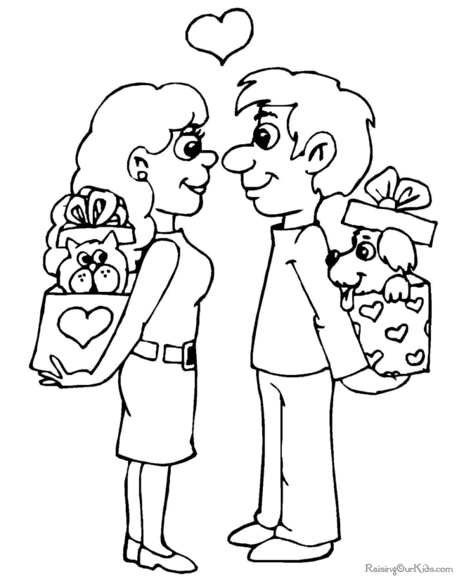 Free Valentine coloring pages