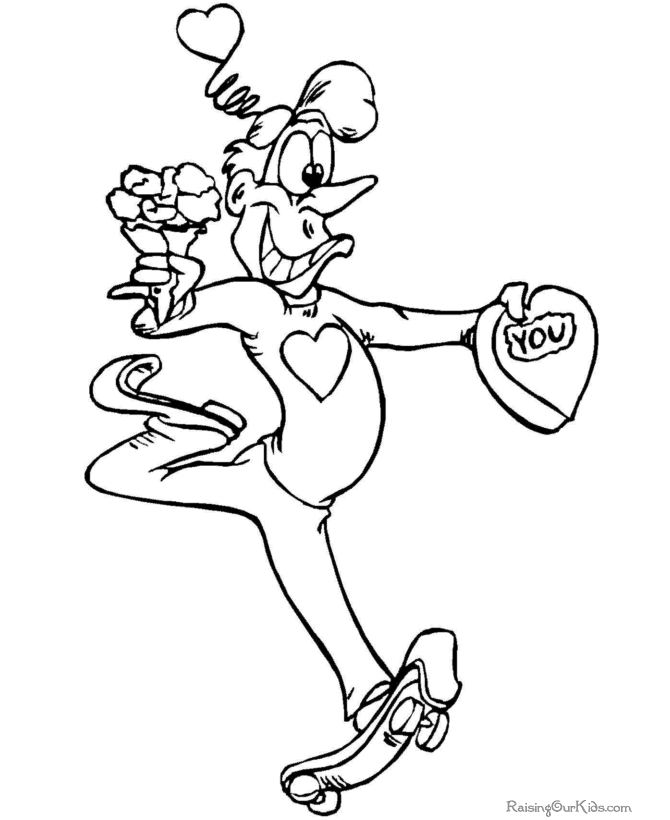 Valentines coloring page of gifts