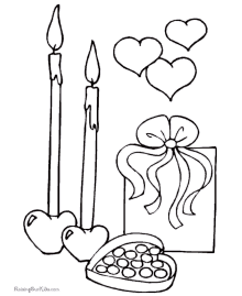 Valentine day gifts coloring pages