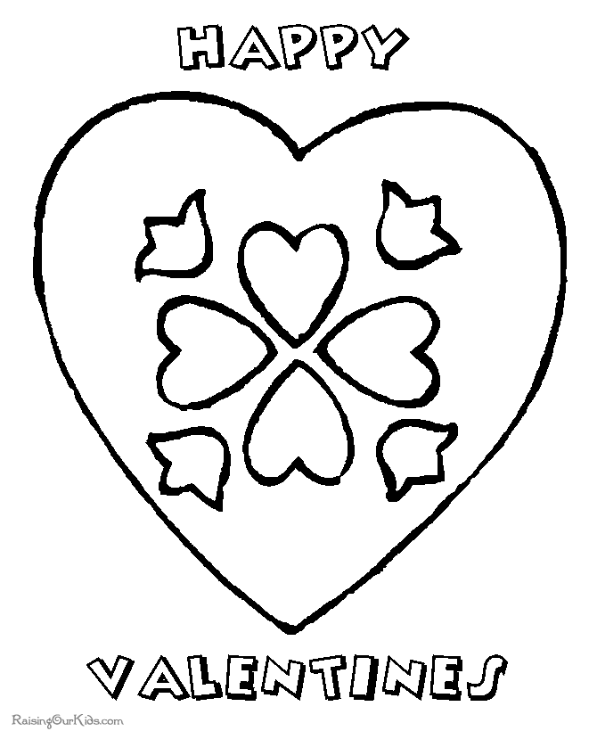 Valentine day coloring pages