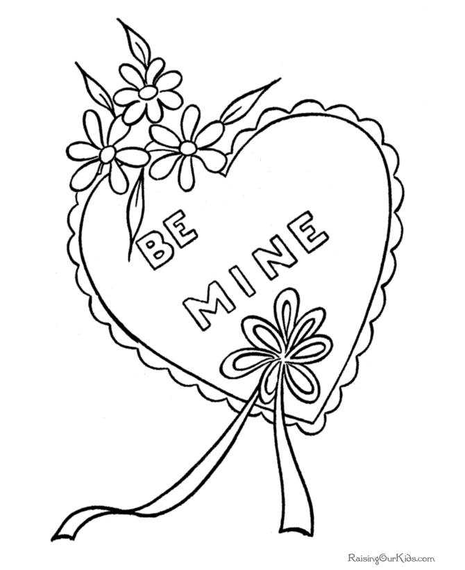 Child Valentine coloring pages