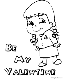 Happy Valentine coloring page to print