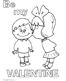 Happy Valentine page to color