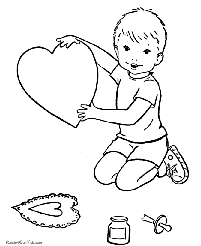 Valentine coloring pages of hearts